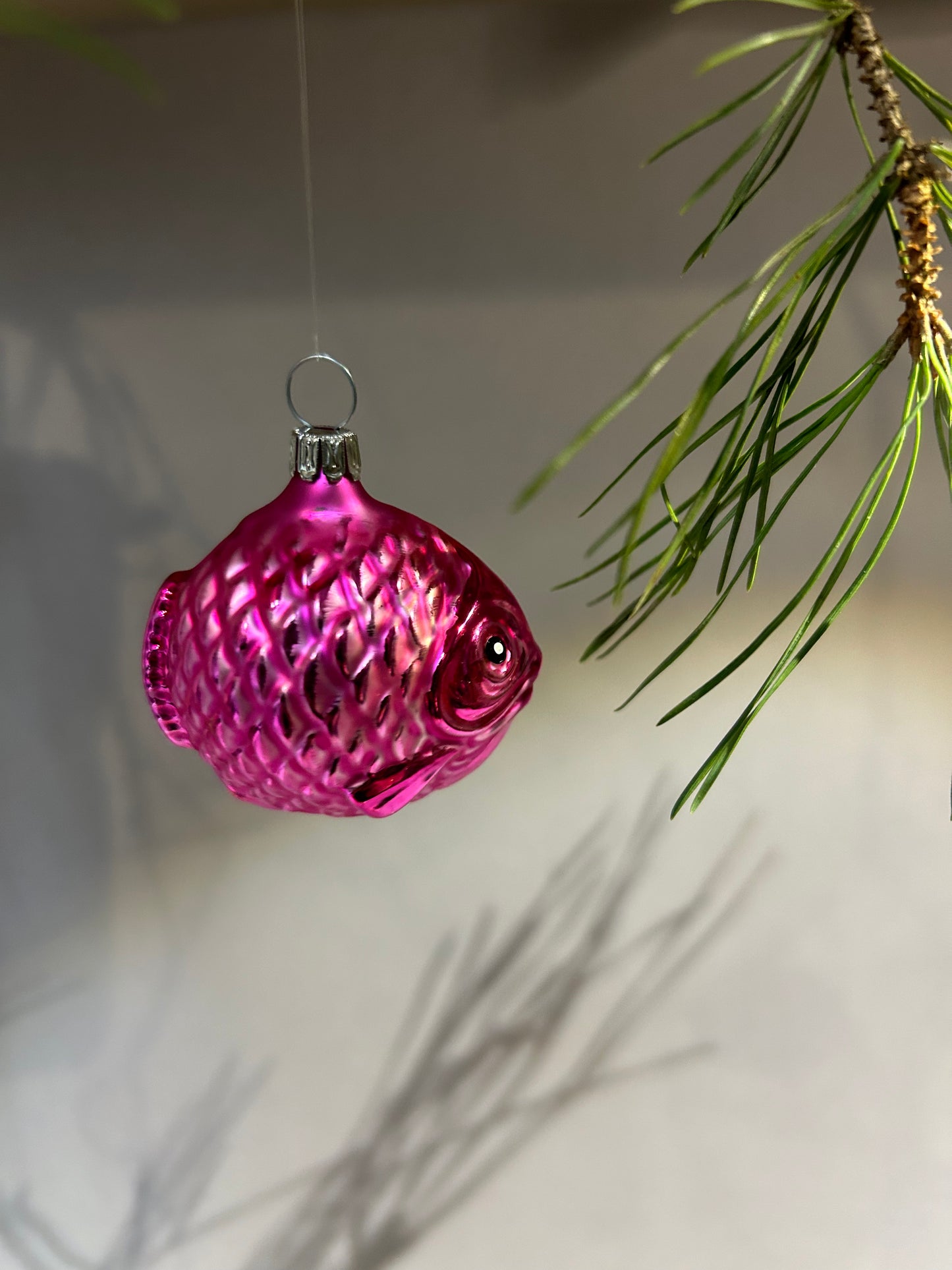 Lauscha Christbaumschmuck Fisch pink