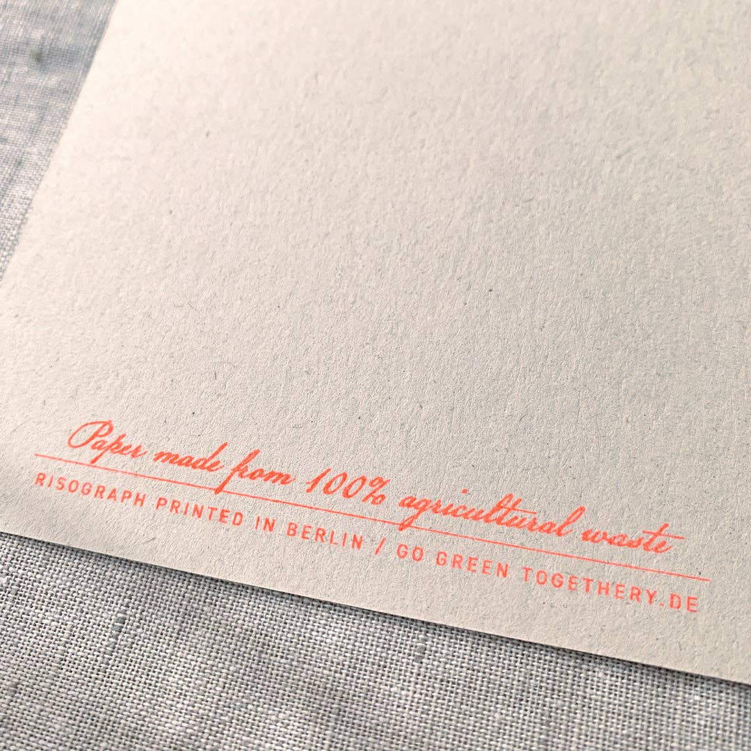 Postkarte / Oktopus mit Blume / Ökopapier