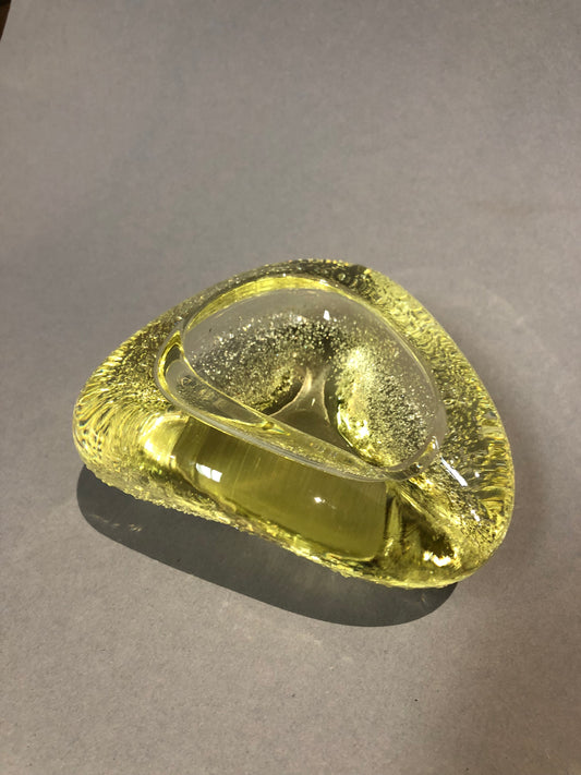 Aschenbecher Glas gelb