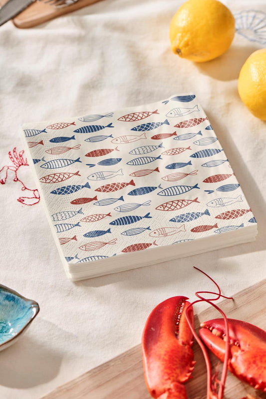 Serviette Fischschwarm