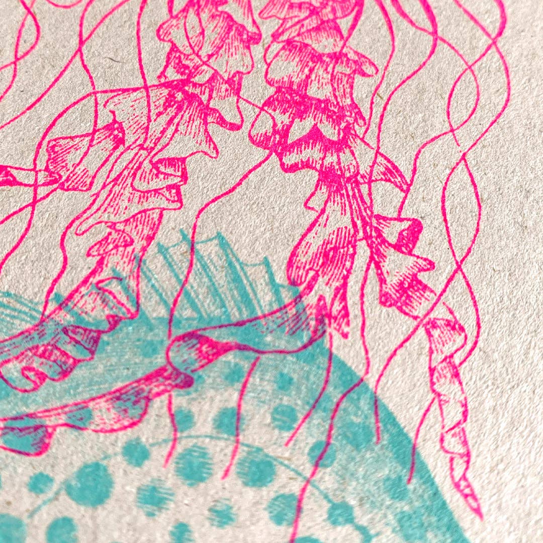 Postkarte / Qualle und Fisch / Ökopapier