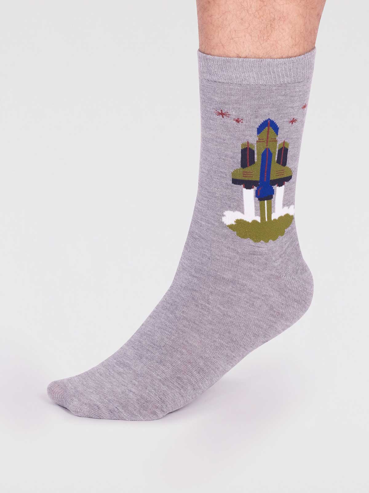 Socken Rakete grau groß